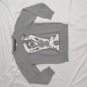 Gymboree Yeti Abominable Snowman Boy's Pullover Sweater, Color Grey/White Sz M